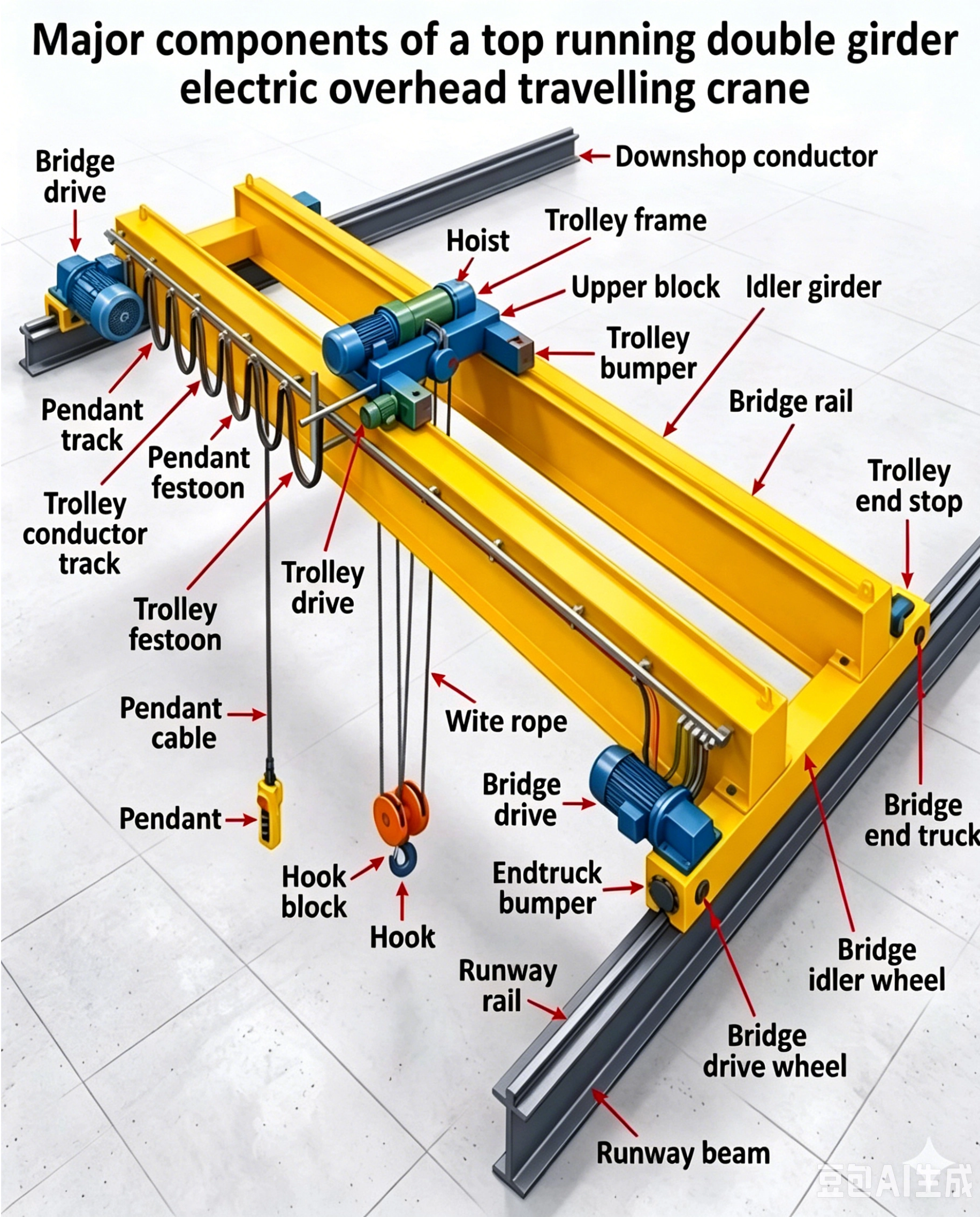 Major Components of a Top Running Double Girder Overhead Crane